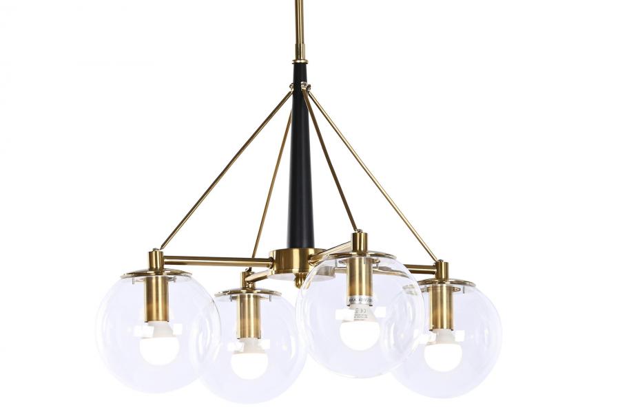 Lampara Techo Metal Cristal 50X50X144 Bolas Dorado