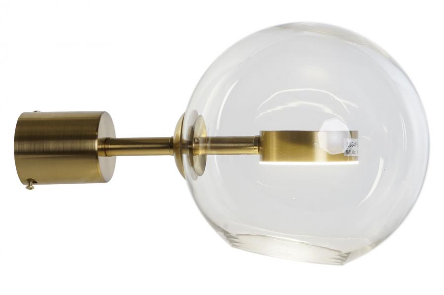 Lampara Aplique Cristal Metal 20X25X20 Bola Dorado
