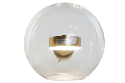 Lampara Aplique Cristal Metal 20X25X20 Bola Dorado
