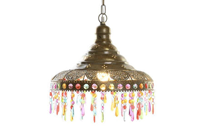 Lampara Techo Metal Acrilico 37X37X38 Dorado