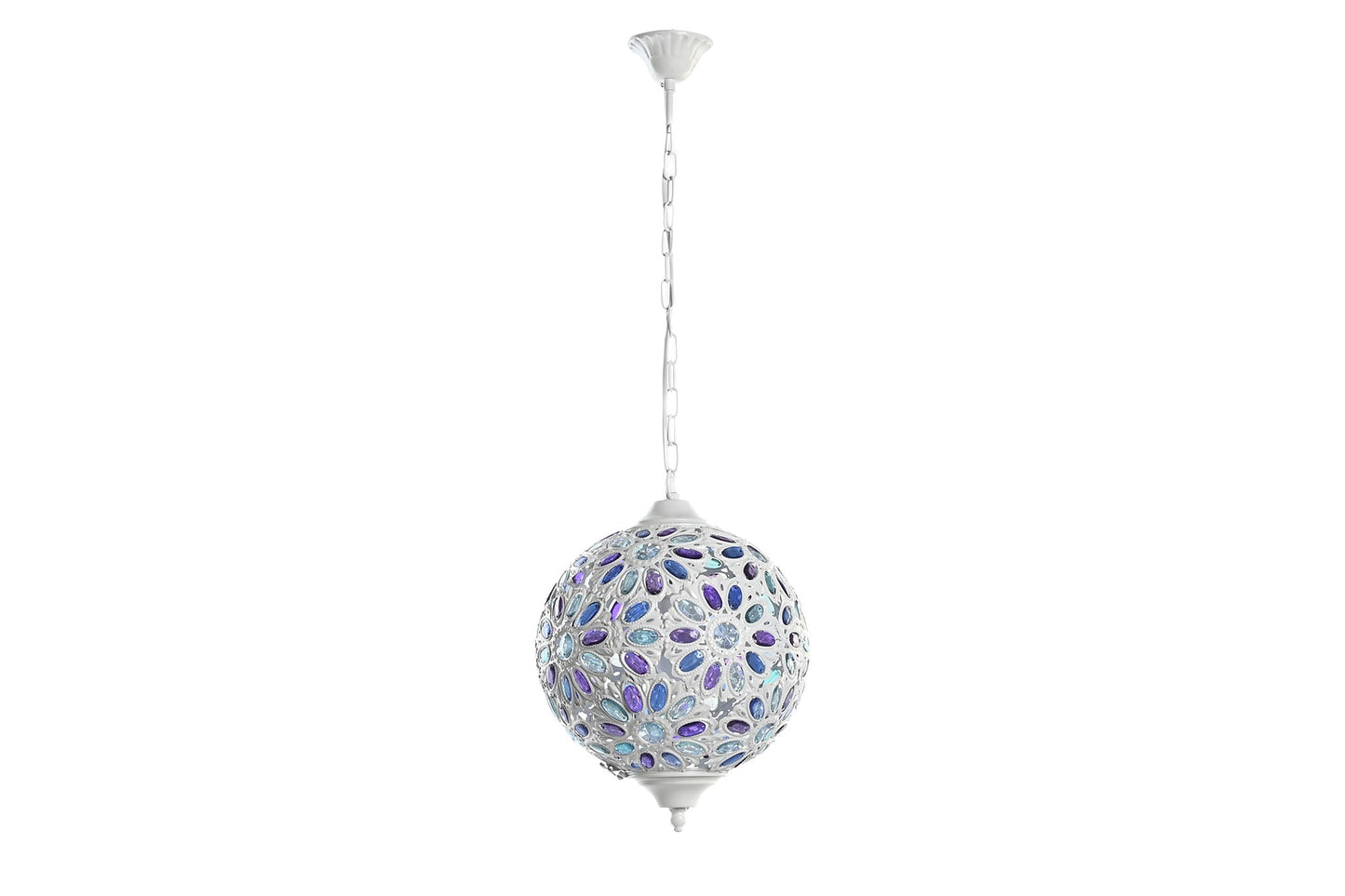 Lampara Techo Metal Acrilico 28X28X44 Flor Blanco