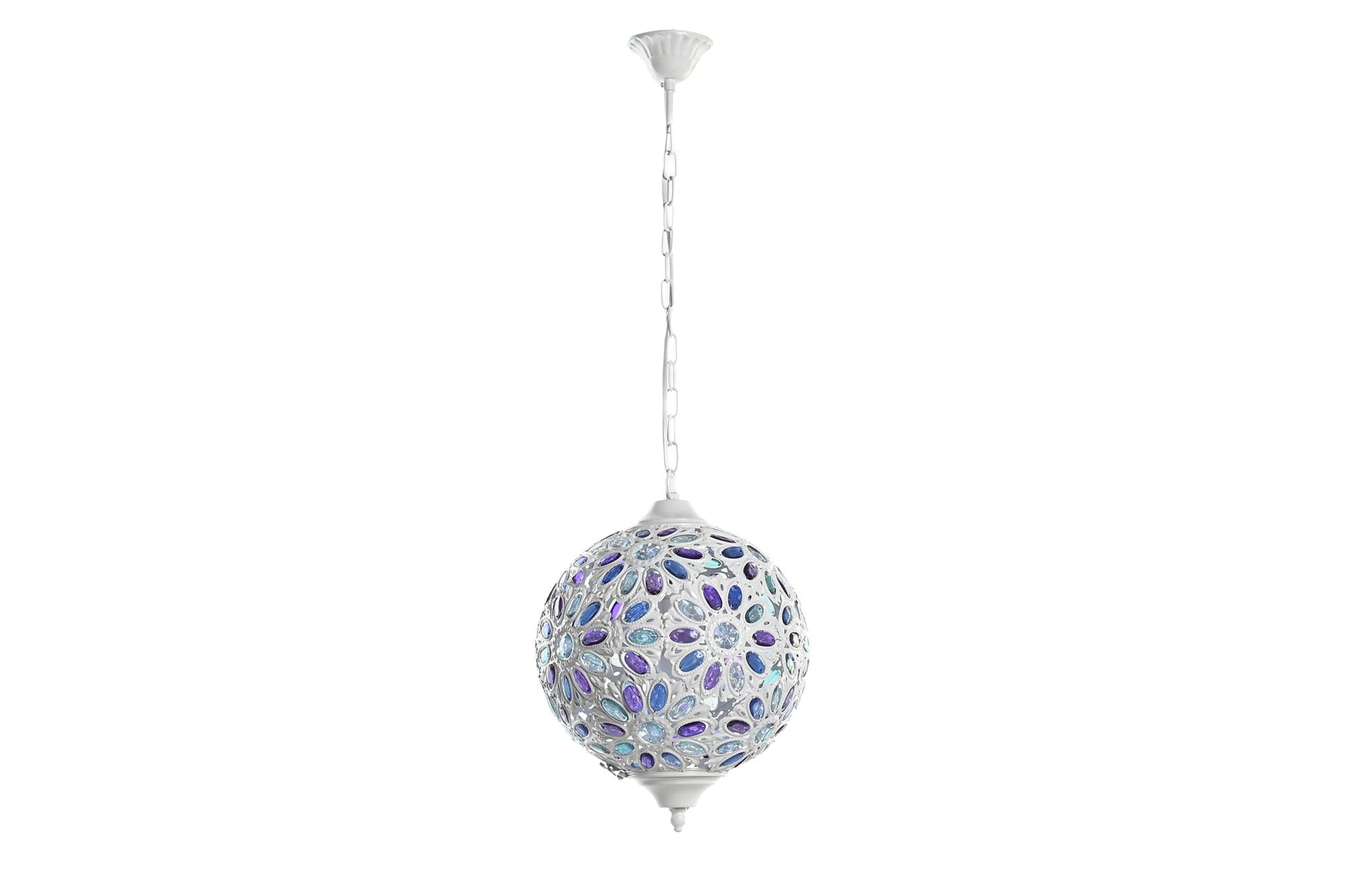 Lampara Techo Metal Acrilico 28X28X44 Flor Blanco