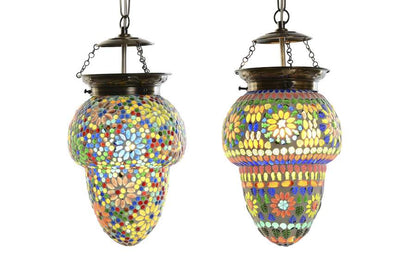 Lampara Techo Cristal Metal 20X20X28 Mosaico