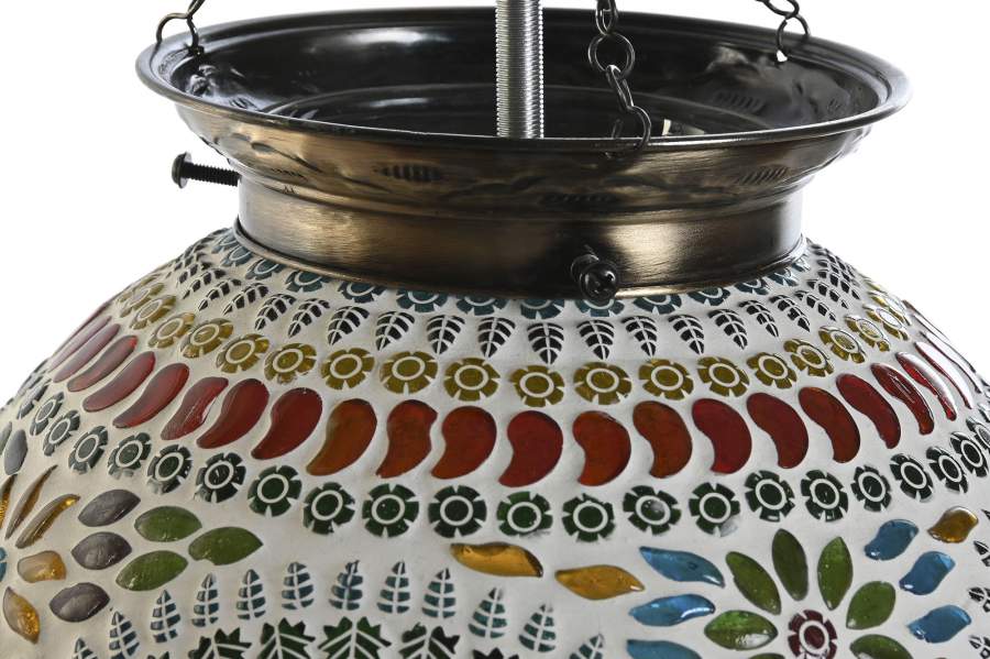 Lampara Techo Cristal Metal 25X25X30 Mosaico