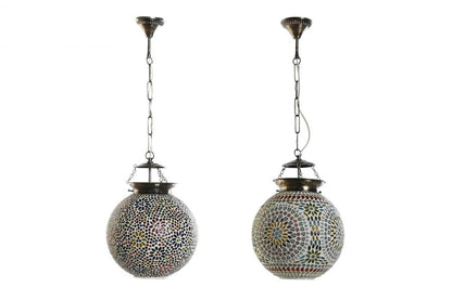 Lampara Techo Cristal Metal 25X25X30 Mosaico