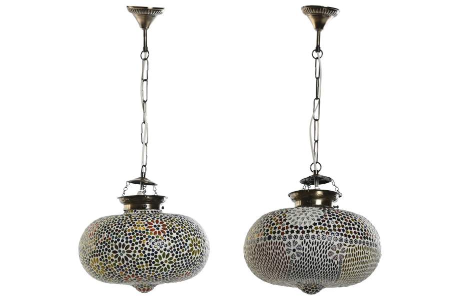 Lampara Techo Cristal 32X32X26 Mosaico 2 Surt.