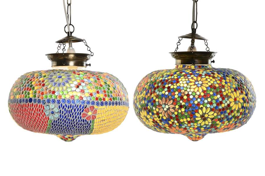 Lampara Techo Cristal 32X32X26 Mosaico 2 Surt.