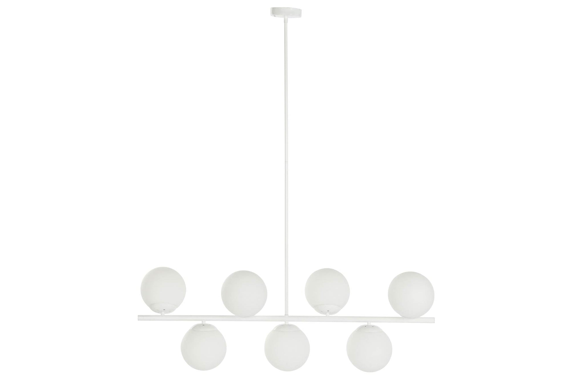 Lampara Techo Metal Cristal 98X21X22 Bolas Blanco