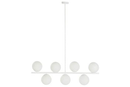 Lampara Techo Metal Cristal 98X21X22 Bolas Blanco