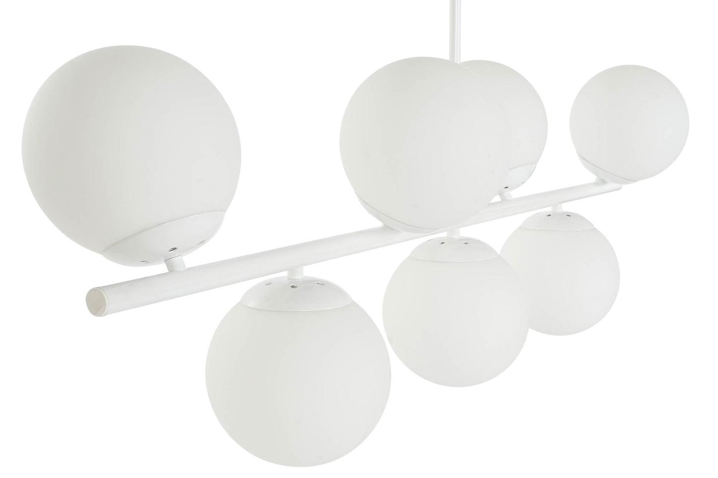 Lampara Techo Metal Cristal 98X21X22 Bolas Blanco