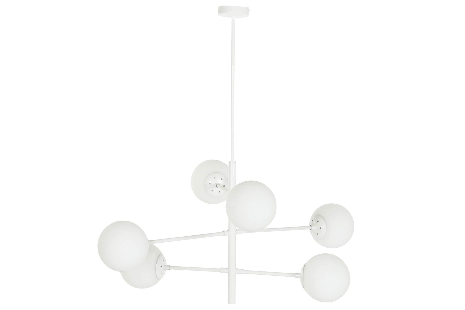 Lampara Techo Metal Cristal 96X73X50 Bolas Blanco