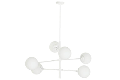 Lampara Techo Metal Cristal 96X73X50 Bolas Blanco