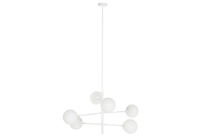 Lampara Techo Metal Cristal 96X73X50 Bolas Blanco