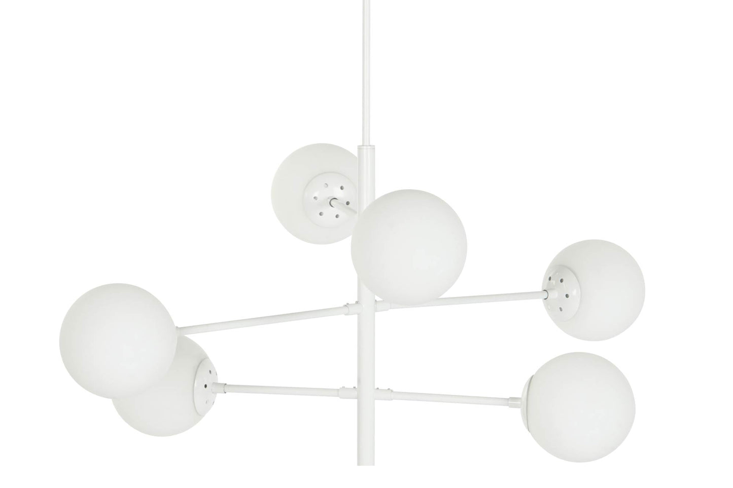Lampara Techo Metal Cristal 96X73X50 Bolas Blanco