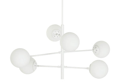 Lampara Techo Metal Cristal 96X73X50 Bolas Blanco