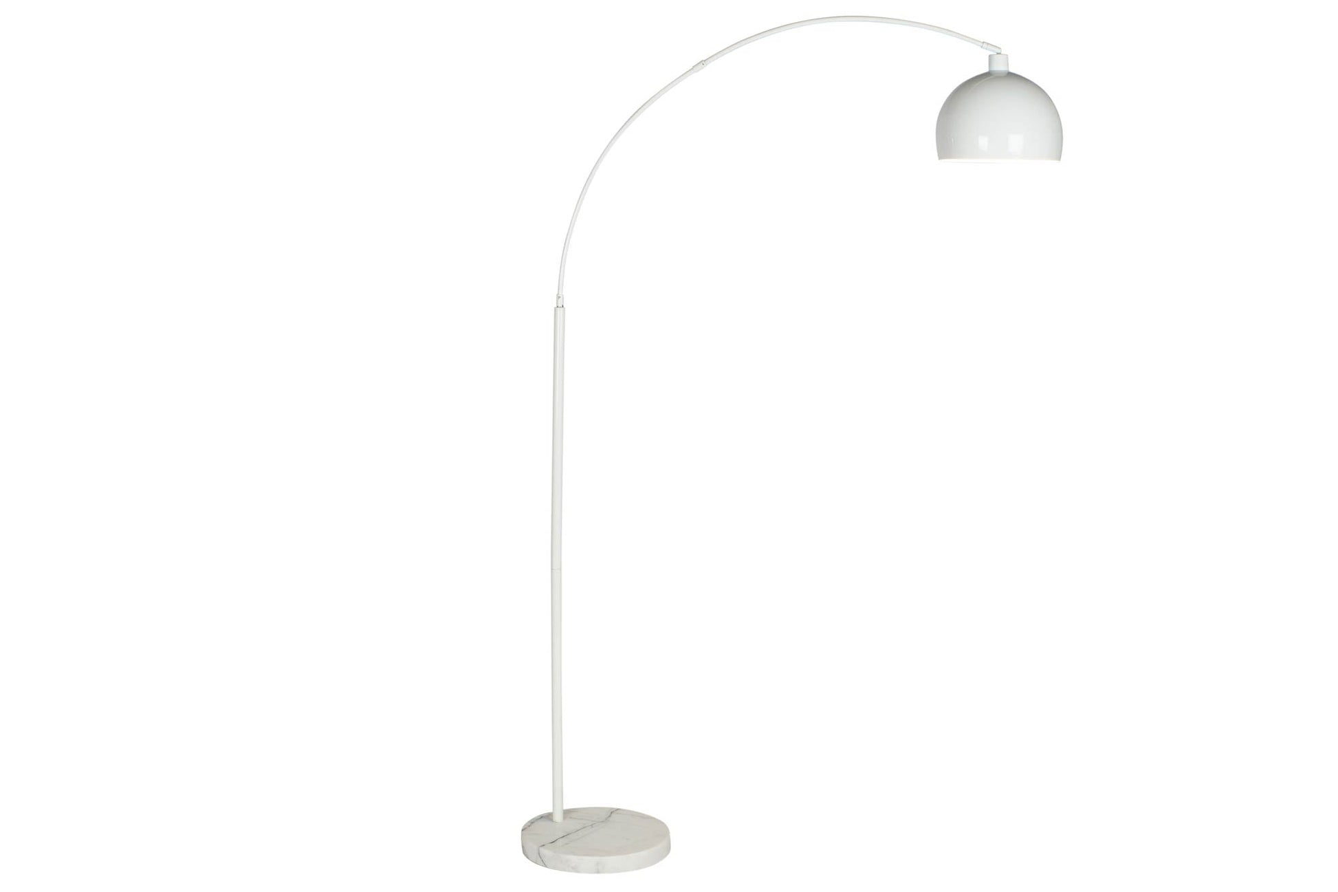 Lampara Pie Metal Marmol 36X110X195 Blanco