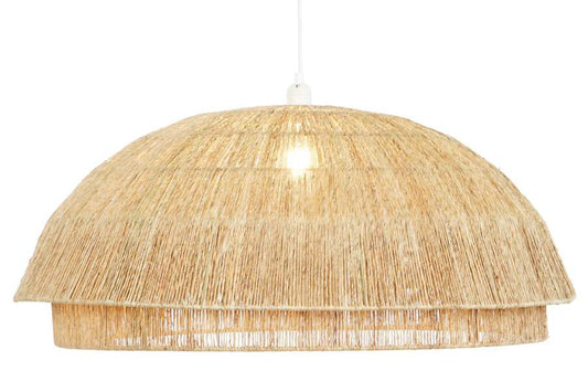 Lampara Techo Yute Hierro 80X80X33 Marron Claro