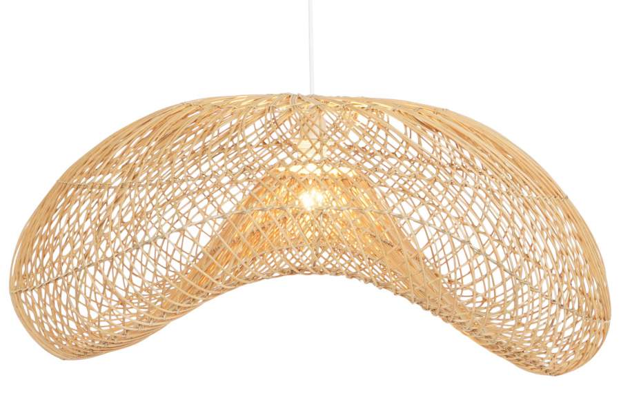 Lampara Techo Ratan Hierro 80X56X35 Natural Marron