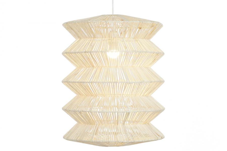 Lampara Techo Ratan Hierro 40X40X54 Natural