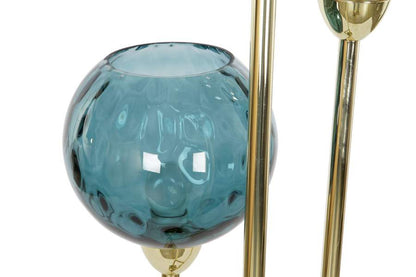 Lampara Pie Metal Cristal 30X30X172 Bolas Dorado