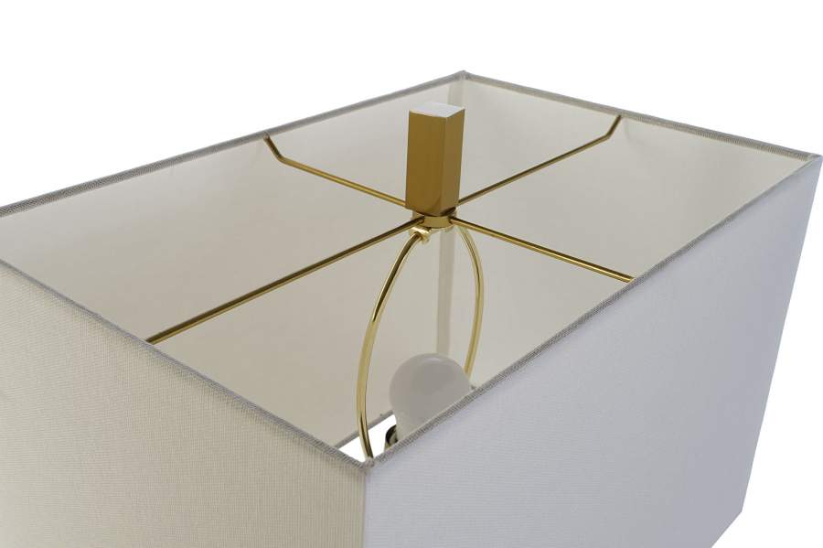 Lampara Sobremesa Marmol Metal 38X25X76 Blanco
