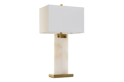 Lampara Sobremesa Marmol Metal 38X25X76 Blanco