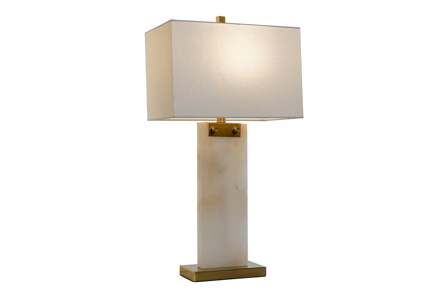 Lampara Sobremesa Marmol Metal 38X25X76 Blanco