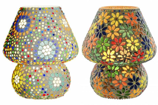Lampara Sobremesa Cristal 18X18X23 Flores 2 Surt.