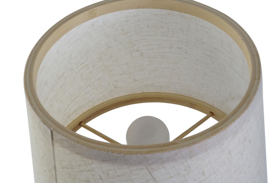 Lampara Sobremesa Bambu Poliester 26X26X45 Crudo