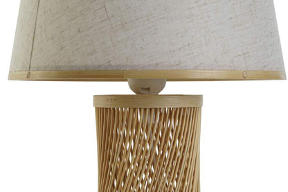 Lampara Sobremesa Bambu Poliester 26X26X45 Crudo
