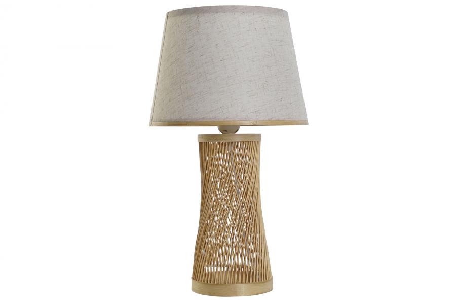 Lampara Sobremesa Bambu Poliester 26X26X45 Crudo
