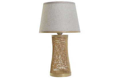 Lampara Sobremesa Bambu Poliester 26X26X45 Crudo