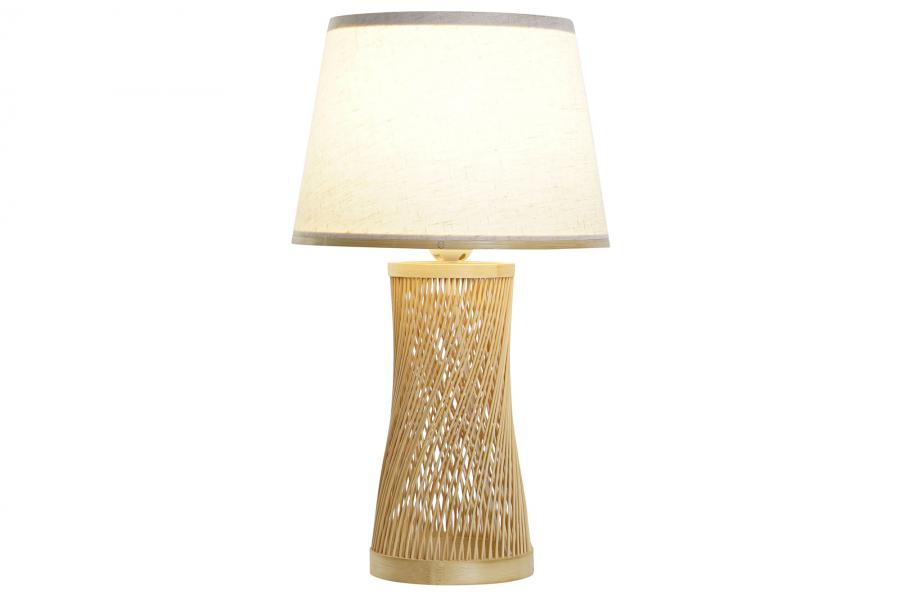 Lampara Sobremesa Bambu Poliester 26X26X45 Crudo