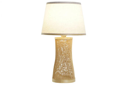 Lampara Sobremesa Bambu Poliester 26X26X45 Crudo
