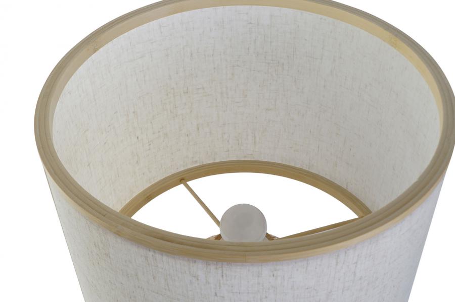Lampara Sobremesa Bambu Poliester 32X32X49 Blanco