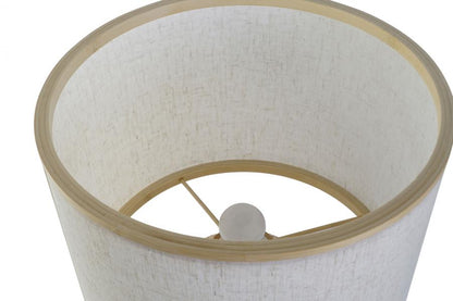 Lampara Sobremesa Bambu Poliester 32X32X49 Blanco