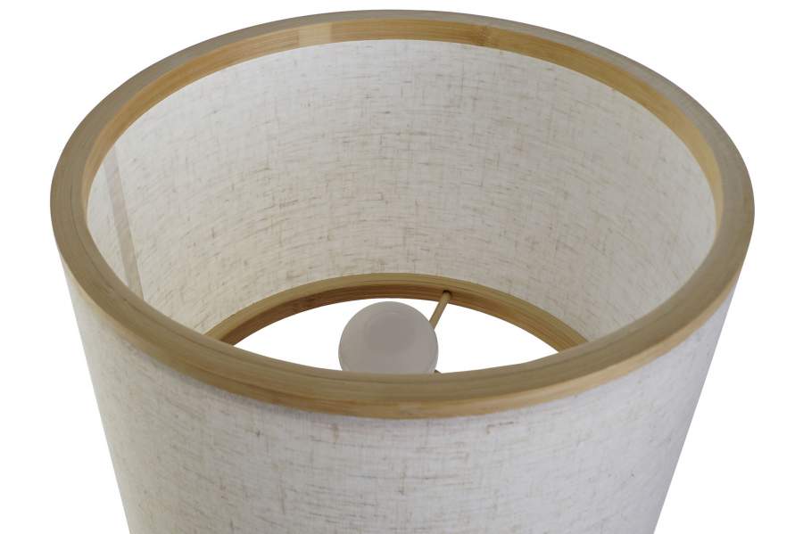 Lampara Sobremesa Bambu Poliester 26X26X39 Blanco
