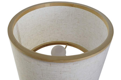 Lampara Sobremesa Bambu Poliester 26X26X39 Blanco