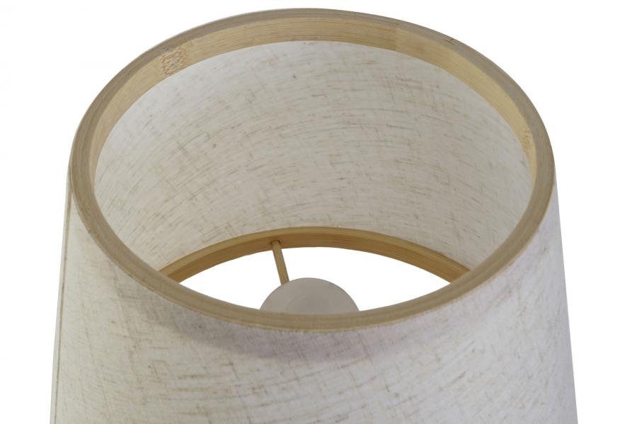 Lampara Sobremesa Bambu Poliester 24X24X34 Blanco