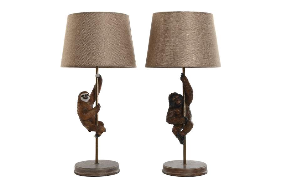 Lampara Sobremesa Resina Metal 26X26X53_5 2 Surt.