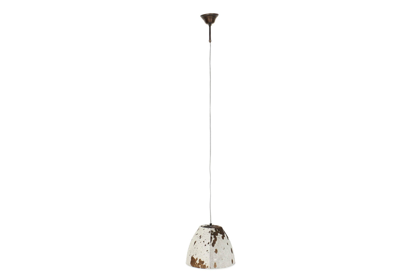 Lampara Techo Metal Piel 34X34X28 Vaca