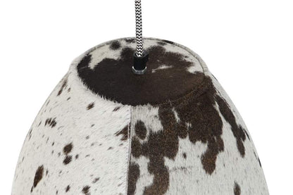 Lampara Techo Metal Piel 34X34X28 Vaca