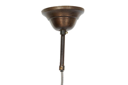 Lampara Techo Metal Piel 34X34X28 Vaca