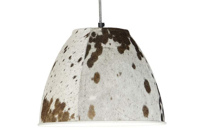Lampara Techo Metal Piel 34X34X28 Vaca