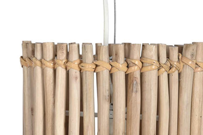 Lampara Techo Eucalipto 20X20X40 Troncos Blanco