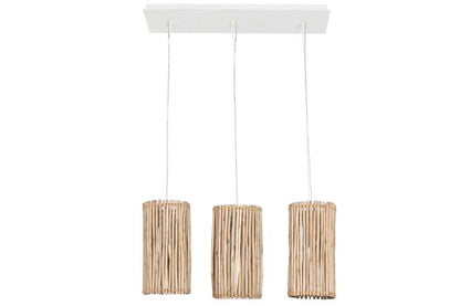 Lampara Techo Eucalipto 20X20X40 Troncos Blanco