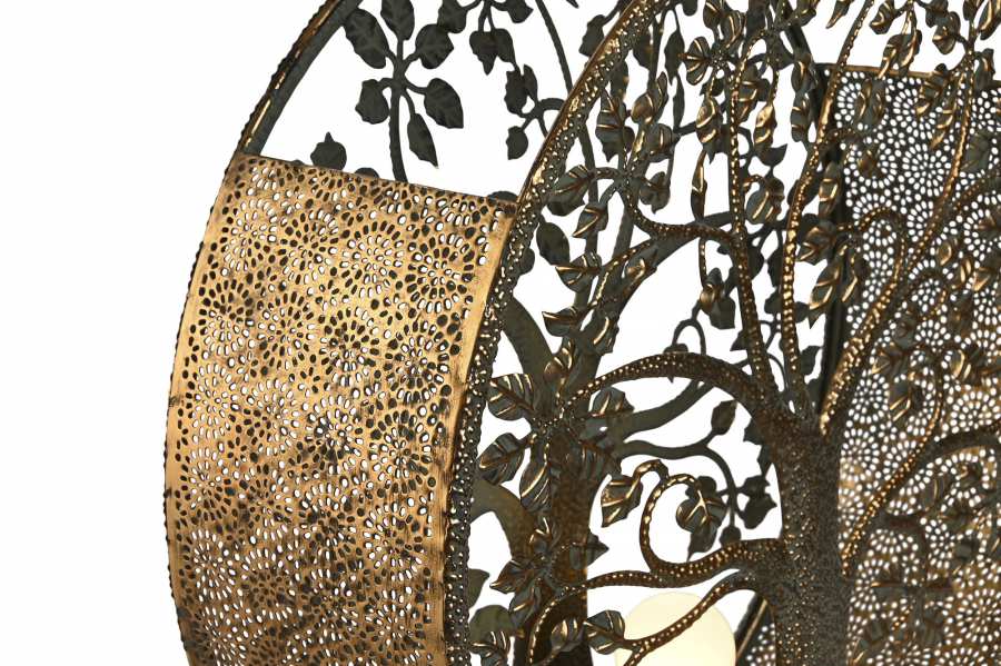 Lampara Sobremesa Metal 40X13X49 Arbol Dorado