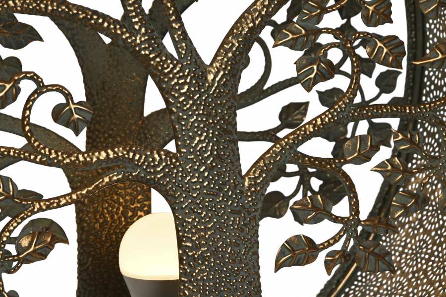 Lampara Sobremesa Metal 40X13X49 Arbol Dorado