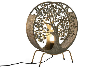 Lampara Sobremesa Metal 40X13X49 Arbol Dorado