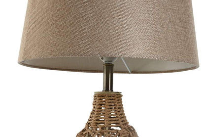 Lampara Sobremesa Ratan Lino 33X33X60 Beige